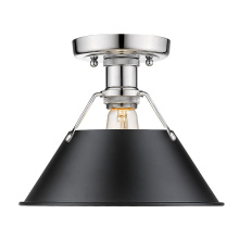 Golden 3306-FM CH-BLK - Yep by Golden Lighting Orwell 1-light Flush Mount in Chrome and Matte Black shade